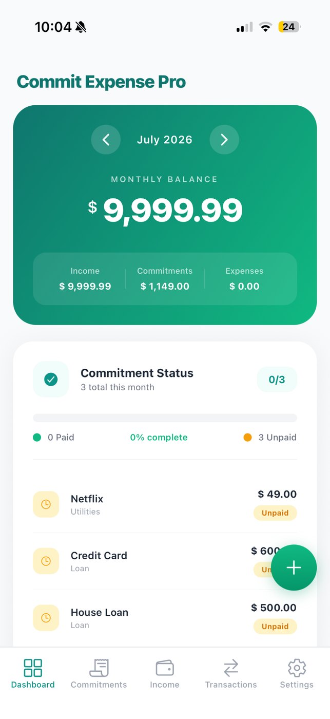 Monthly dashboard on iPhone